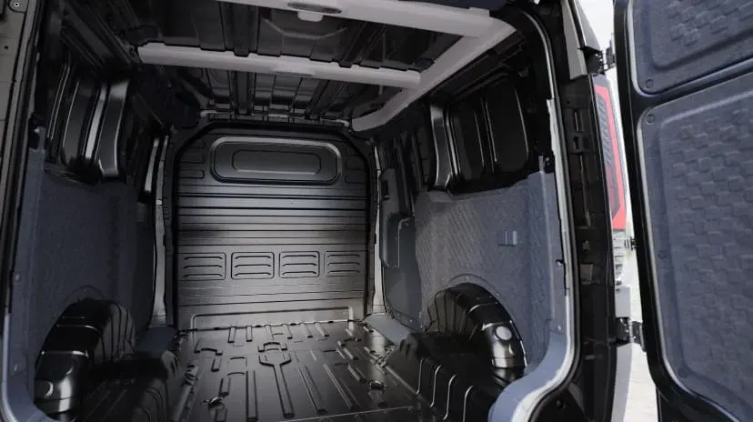 Rymligt lastutrymme i Kia PV5 Passenger – flexibel eltransportbil från Bylunds Bil Karlshamn.